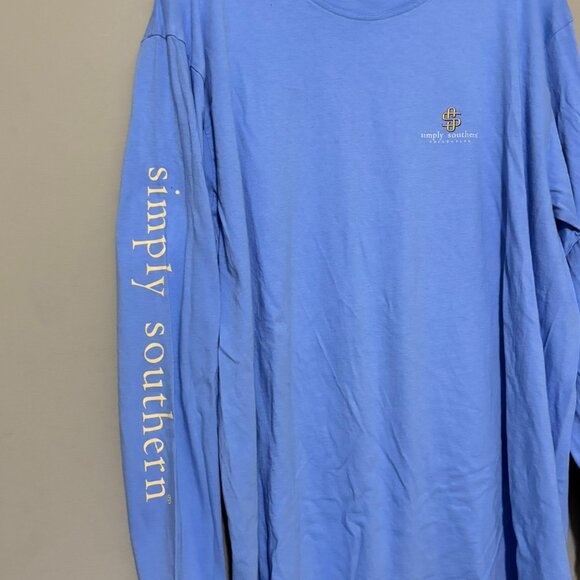 Simply Southern XL “Chin Up Buttercup” Long Sleeve Graphic Shirt – Blue - Picture 5 of 6